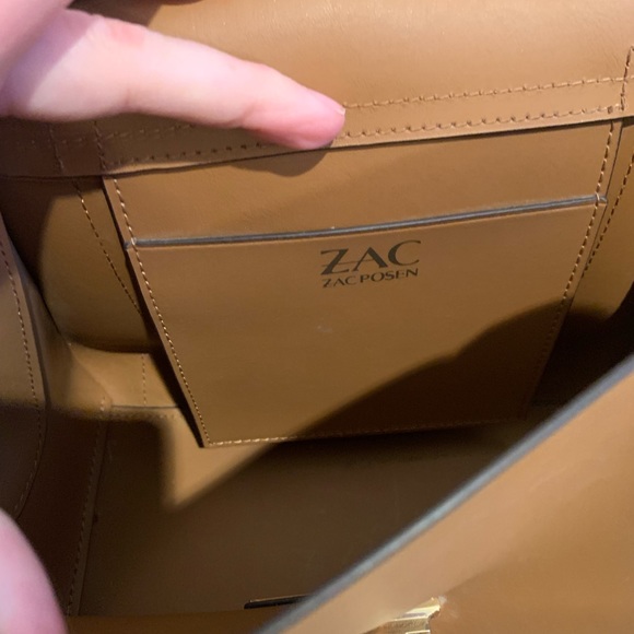 ZAC Zac Posen Eartha Iconic Top Handle Convertible Leather Backpack in Camel - Picture 8 of 10